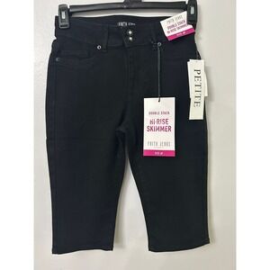 NWT Women's 6p Faith Jeans Double Stack Hi -Rise Skimmer Denim Jeans In Black
